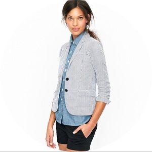 J. Crew Seersucker Schoolboy Blazer